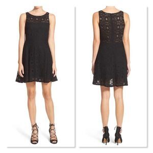 BB Dakota Renley Lace Fit & Flare Minidress size 6 in Black- NEW